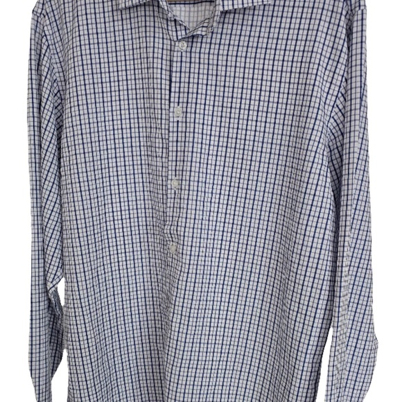 Nautica Blue and White Casual Button Down Shirt - Picture 1 of 5